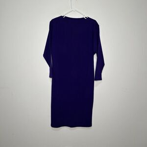Vintage Christopher Wool Dress Womens Medium 3/4 Sleeve Purple